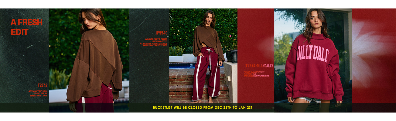 Homepage banner featuring clothing promotions, new arrivals, and special offers.