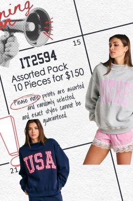 IT2594 ASSORTED PACK – 10 PIECES FOR $150, Contents: