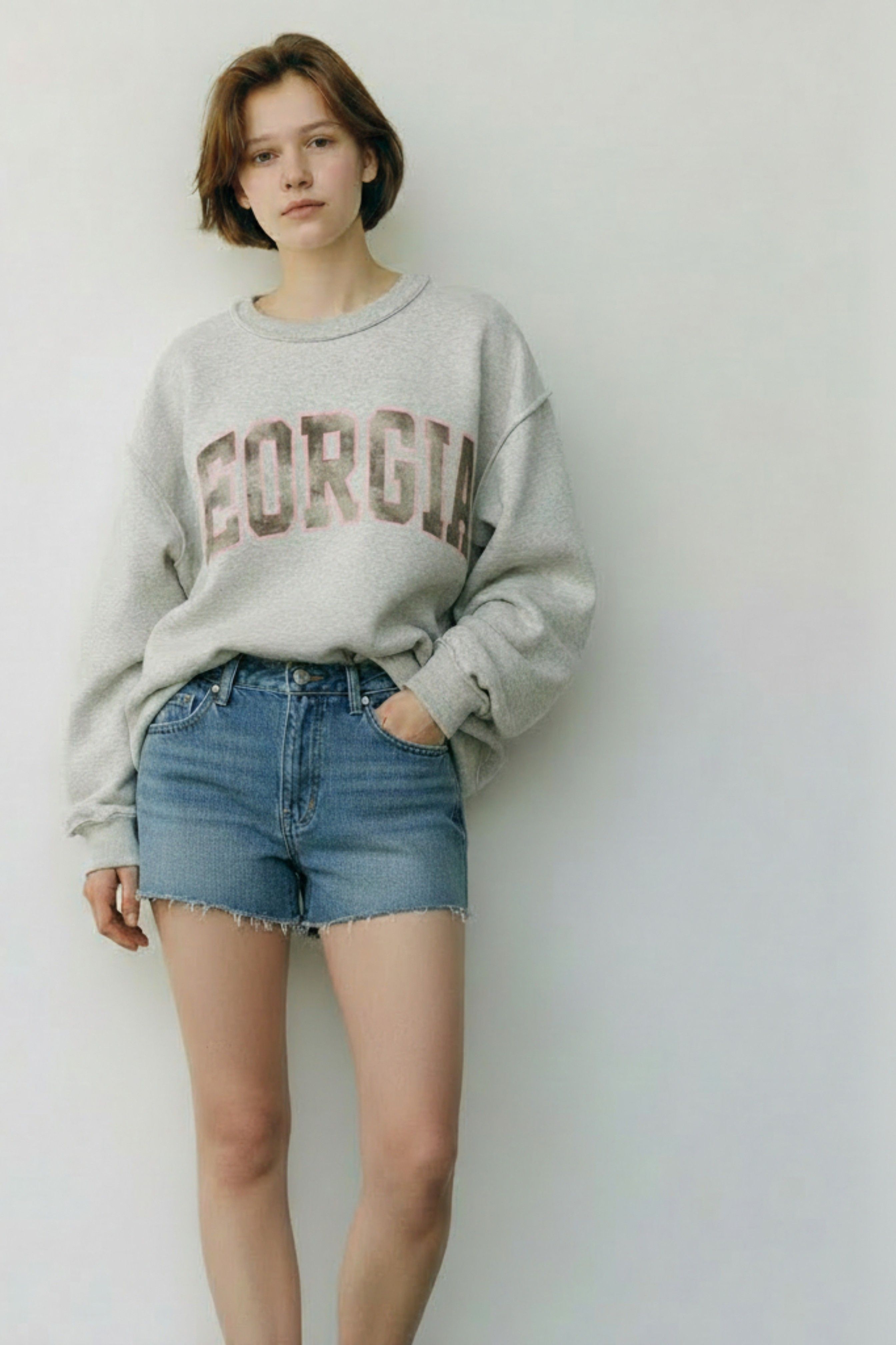 'GEORGIA' CAMO REVERSIBLE VARSITY FLEECE SWEATSHIRT, Contents:52%COTTON 48%POLYESTER