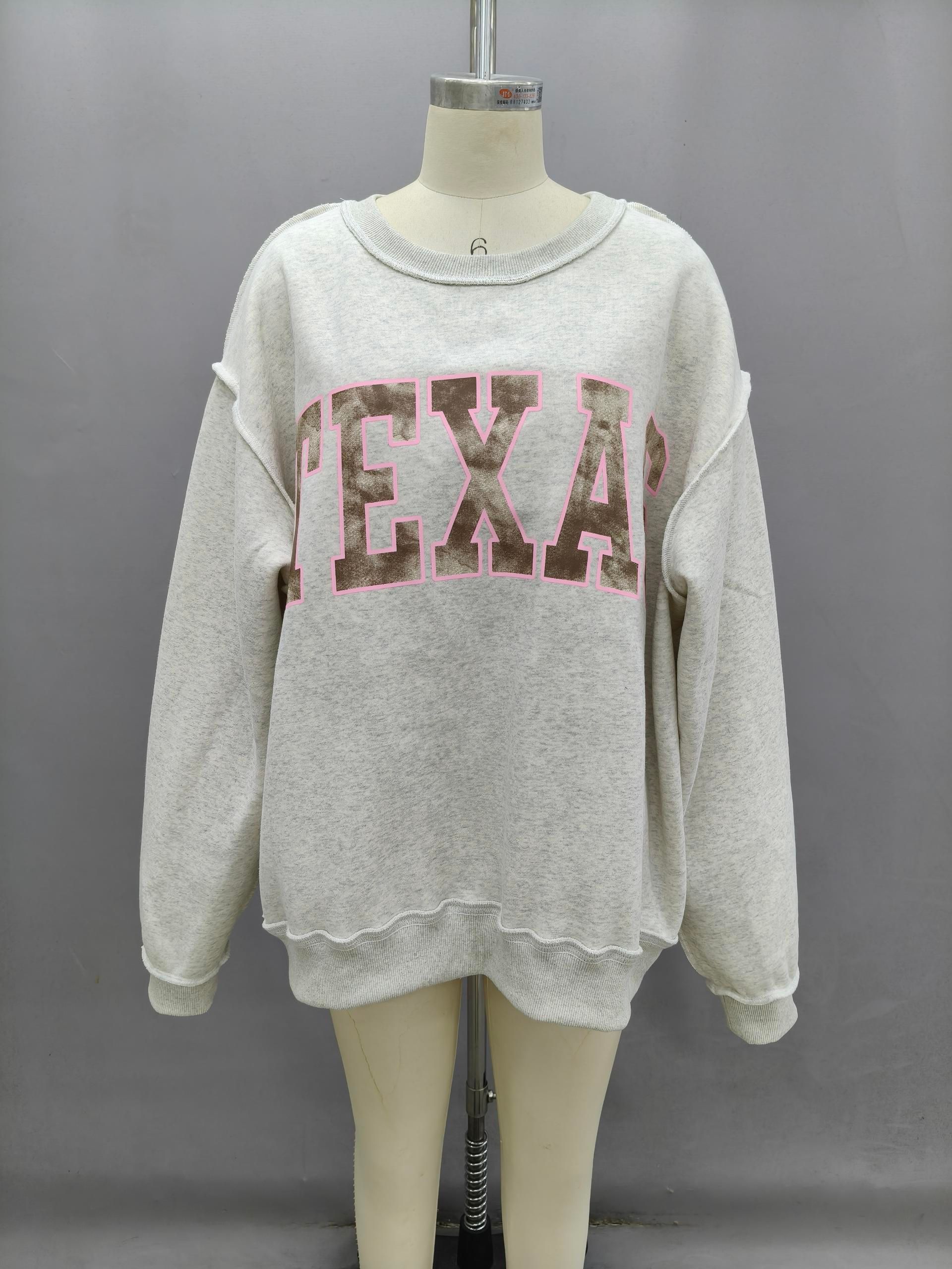 'TEXAS' CAMO REVERSIBLE VARSITY FLEECE SWEATSHIRT, Contents:52%COTTON 48%POLYESTER